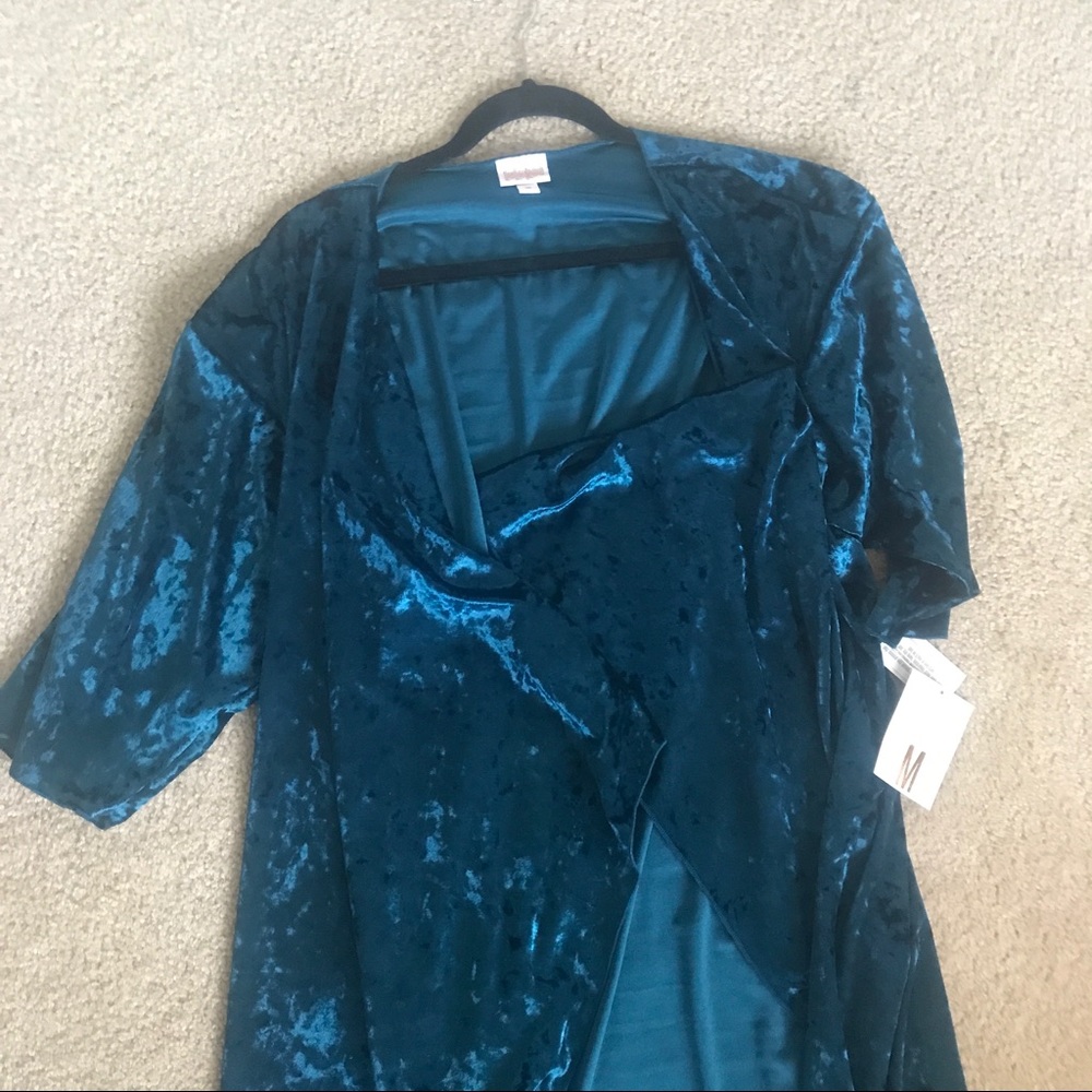 LulaRoe Teal Velvet Lindsay BNWT